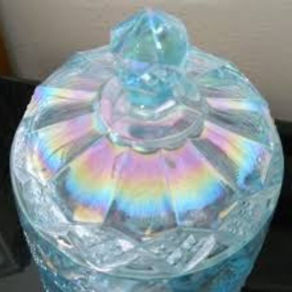 IMPERIAL Other - Vintage IMPERIAL  Blue Carnival Glass Jar